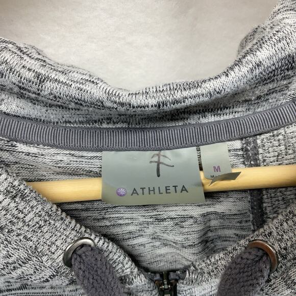 Athleta M Hooded Vest Sleeveless Gray Modal Very Nice Excellent Condition - Picture 2 of 7